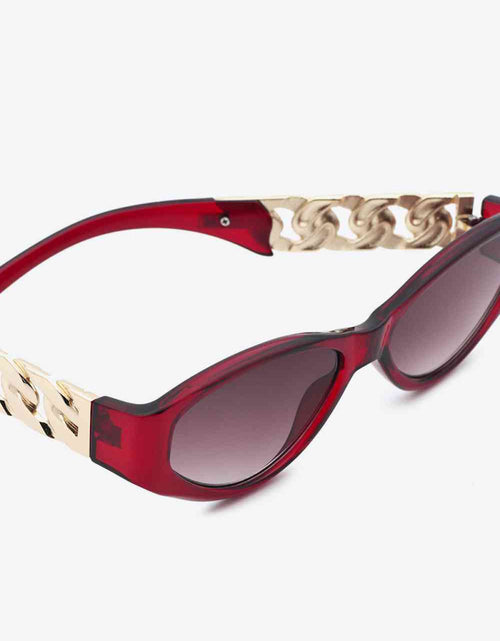 Load image into Gallery viewer, Chain Detail Temple Cat Eye Sunglasses
