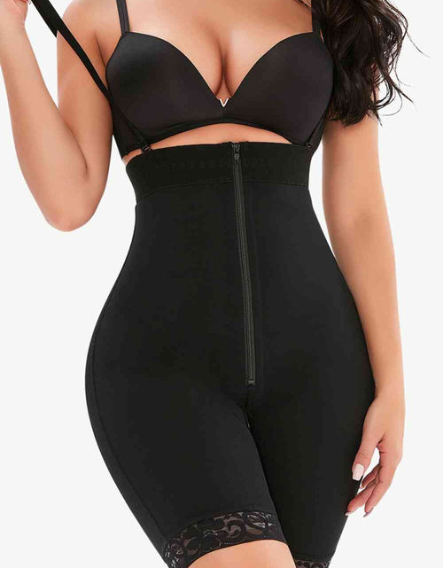 Load image into Gallery viewer, Full Size Lace Detail Zip-Up Under-Bust Shaping Bodysuit
