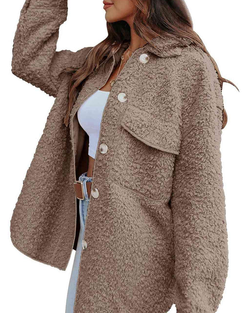 Load image into Gallery viewer, Collared Neck Button Front Coat with Pocket
