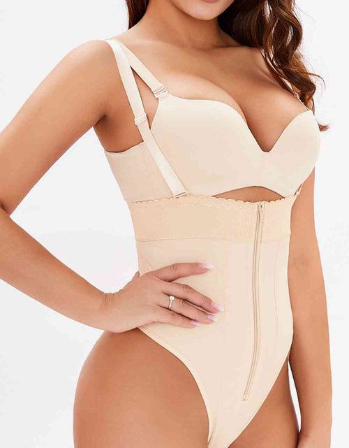 Load image into Gallery viewer, Full Size Adjustable Strap Zip-Up Shaping Bodysuit
