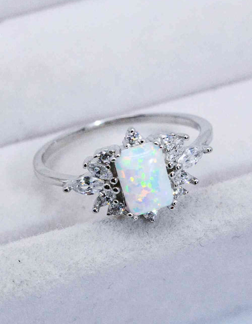 Load image into Gallery viewer, 925 Sterling Silver Zircon and Opal Ring
