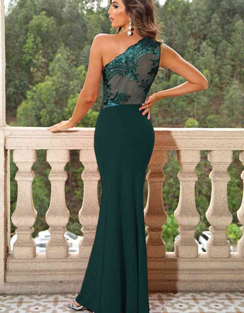 Load image into Gallery viewer, One-Shoulder Sleeveless Maxi Dress
