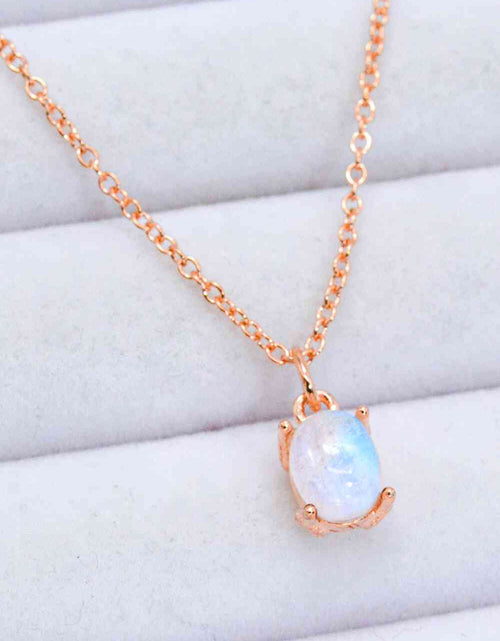 Load image into Gallery viewer, Natural 4-Prong Pendant Moonstone Necklace
