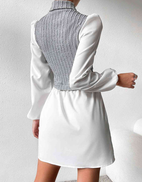 Load image into Gallery viewer, Turtleneck Puff Sleeve Mini Dress
