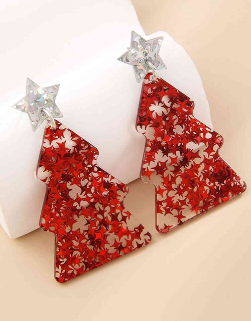 Load image into Gallery viewer, Christmas Tree Acrylic Earrings
