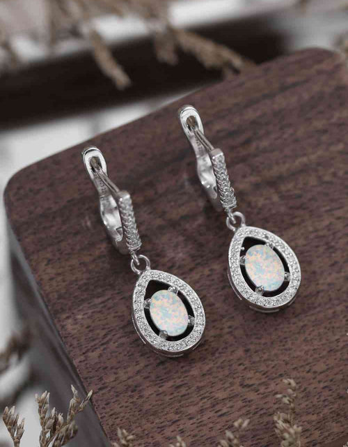 Load image into Gallery viewer, Opal Pear Shaped Drop Earrings
