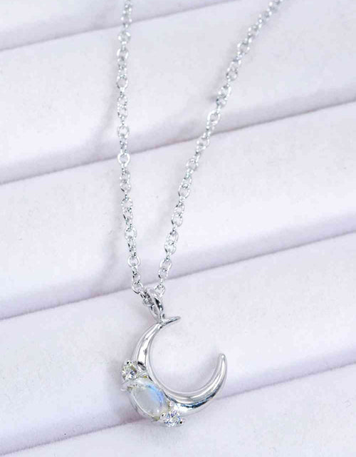 Load image into Gallery viewer, Natural Moonstone Moon Pendant Necklace
