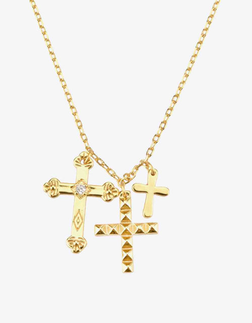 Load image into Gallery viewer, Inlaid Zircon Cross Pendant Necklace
