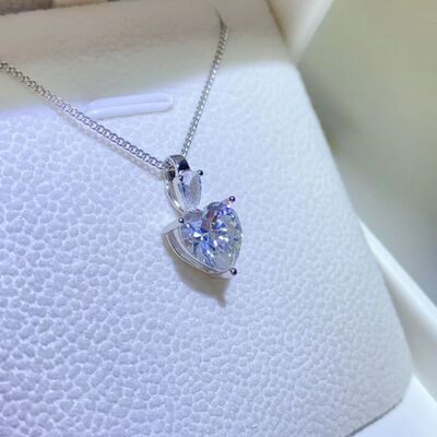 Load image into Gallery viewer, 2 Carat Moissanite 925 Sterling Silver Heart Pendant Necklace
