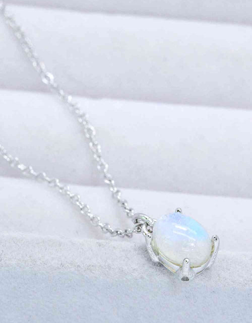 Load image into Gallery viewer, Natural 4-Prong Pendant Moonstone Necklace
