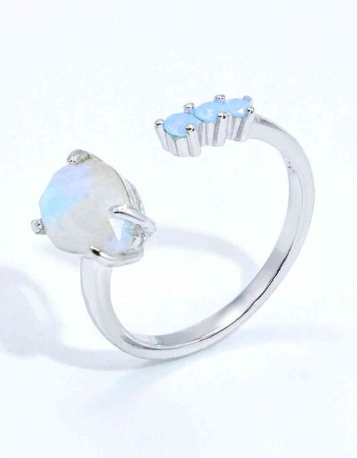 Load image into Gallery viewer, 18K Rose Gold-Plated Moonstone Open Ring
