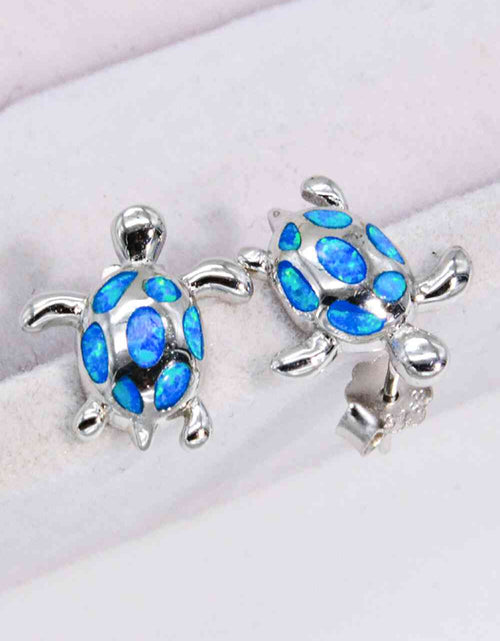 Load image into Gallery viewer, Opal Turtle Platinum-Plated Stud Earrings
