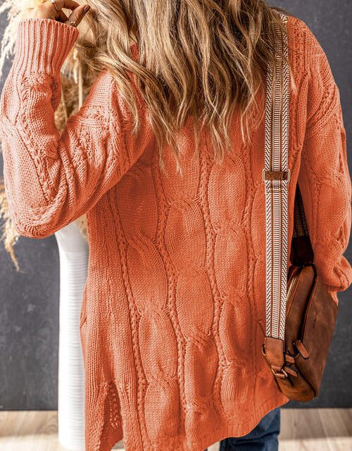 Load image into Gallery viewer, Cable-Knit Dropped Shoulder Cardigan
