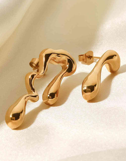 Load image into Gallery viewer, 18K Gold Plated Geometric Mismatched Earrings
