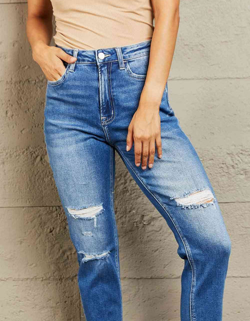 Load image into Gallery viewer, BAYEAS High Waisted Cropped Dad Jeans
