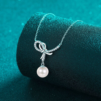 Load image into Gallery viewer, Natural Pearl Pendant Moissanite 925 Sterling Silver Necklace
