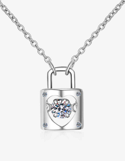 Load image into Gallery viewer, Adored Moissanite Lock Pendant Necklace
