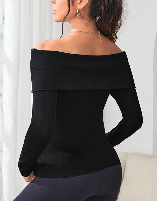 Load image into Gallery viewer, Off-Shoulder Long Sleeve Knit Top
