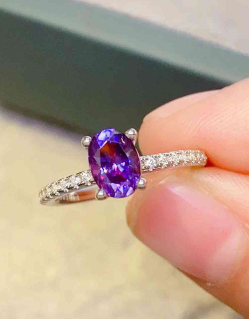 Load image into Gallery viewer, 1 Carat Purple Moissanite 4-Prong Ring
