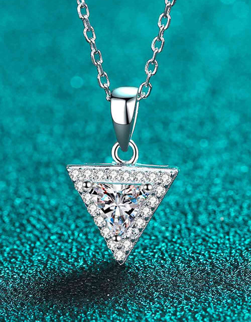 Load image into Gallery viewer, 925 Sterling Silver Triangle Moissanite Pendant Necklace
