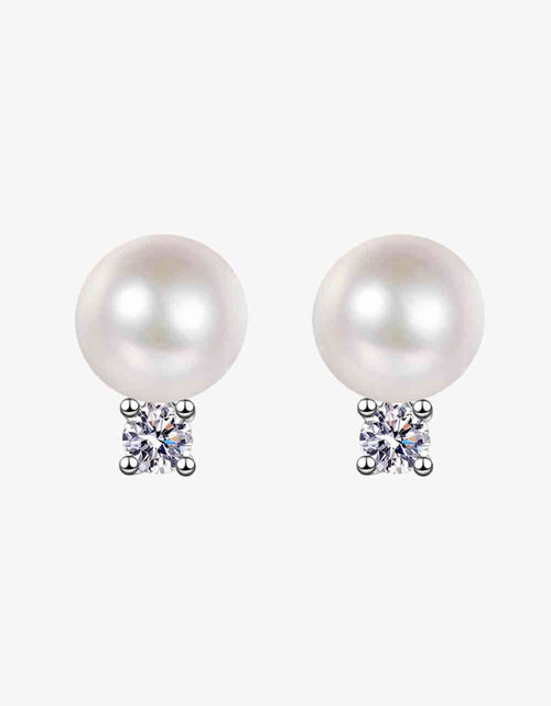 Load image into Gallery viewer, Moissanite Pearl Stud Earrings
