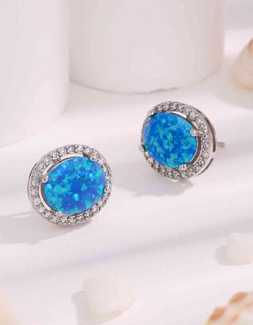 Load image into Gallery viewer, Opal Round Earrings
