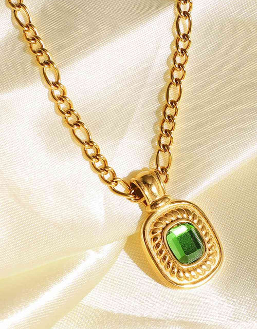 Load image into Gallery viewer, 18K Gold Plated Inlaid Rhinestone Pendant Necklace
