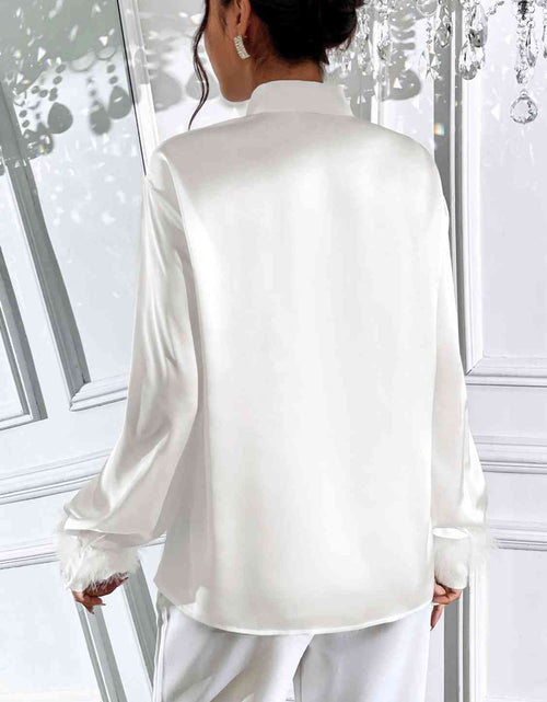 Load image into Gallery viewer, Tie Neck Long Sleeve Shirt
