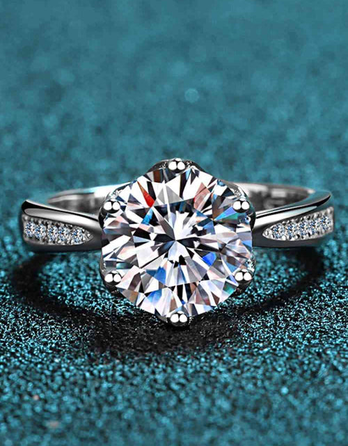 Load image into Gallery viewer, 3 Carat Moissanite Rhodium-Plated Side Stone Ring
