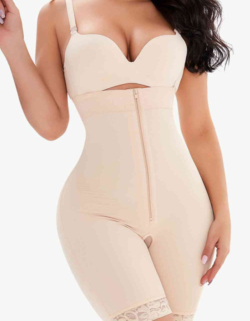 Load image into Gallery viewer, Full Size Lace Detail Zip-Up Under-Bust Shaping Bodysuit
