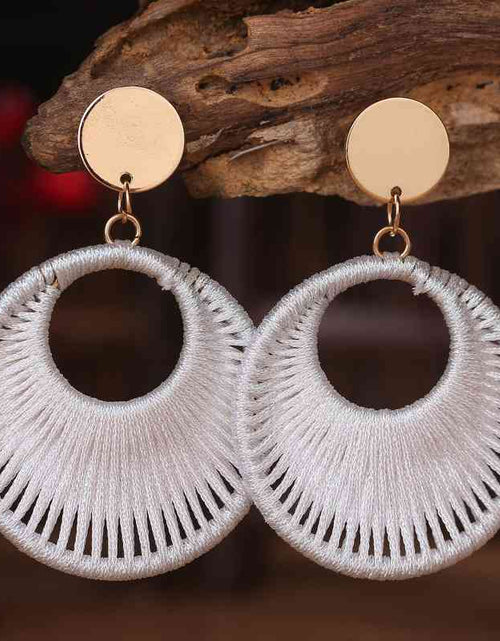 Load image into Gallery viewer, Cotton Cord Geometric Drop Earrings
