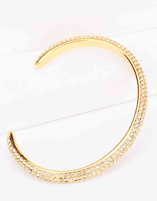 Load image into Gallery viewer, 18K Gold-Plated Rhinestone Open Bracelet
