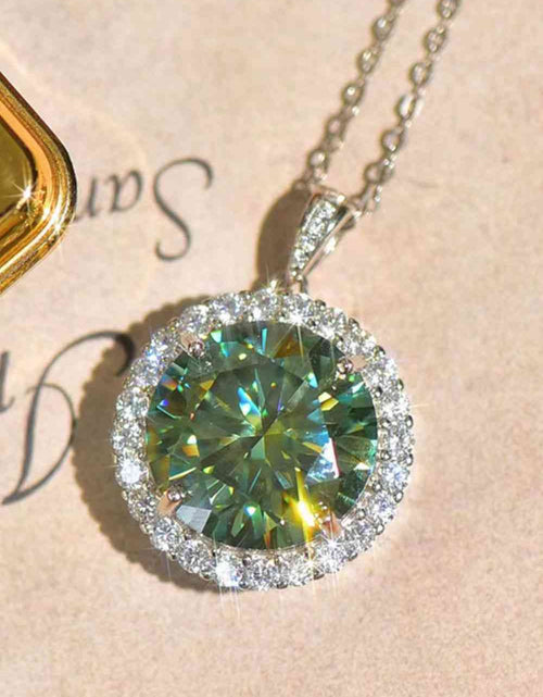 Load image into Gallery viewer, 10 Carat Moissanite Pendant Platinum-Plated Necklace
