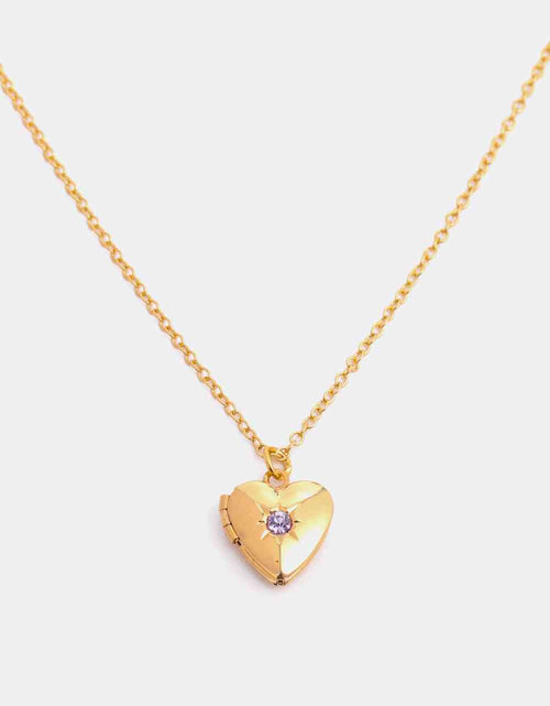 Load image into Gallery viewer, Zircon Heart Shape 14K Gold-Plated Pendant Necklace
