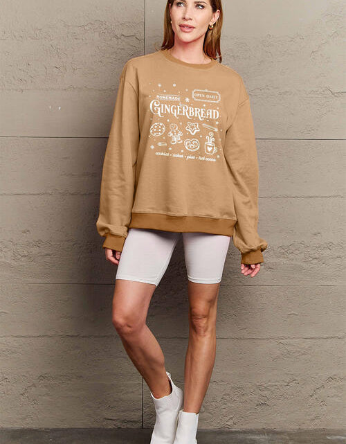 Load image into Gallery viewer, Simply Love Full Size GINGERBREAD Long Sleeve Sweatshirt
