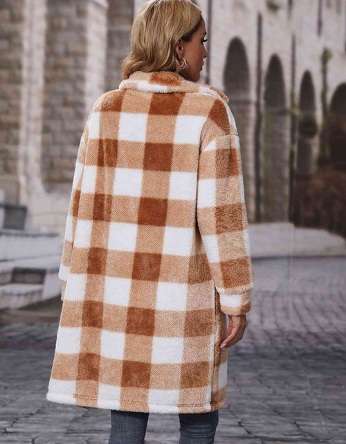 Load image into Gallery viewer, Plaid Collared Neck Button Down Coat
