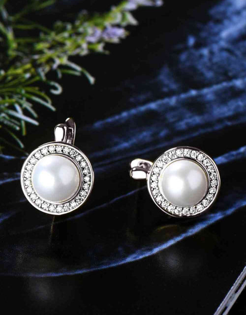 Load image into Gallery viewer, Moissanite Pearl 925 Sterling Silver Earrings
