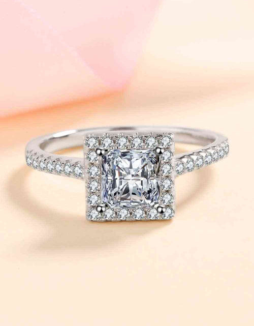 Load image into Gallery viewer, Sterling Silver Square Moissanite Ring
