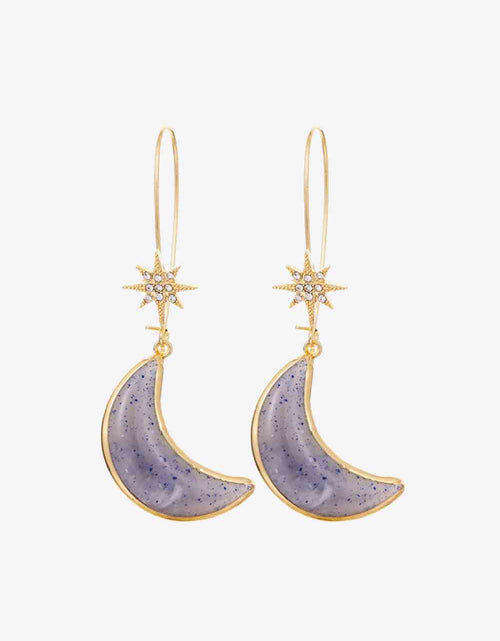 Load image into Gallery viewer, 5-Pair Wholesale Resin Moon Drop Earrings
