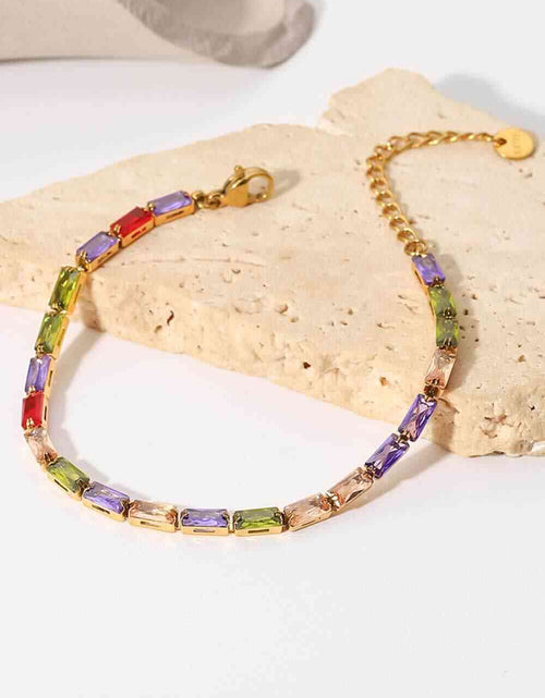 Load image into Gallery viewer, 18K Gold Plated Multicolored Cubic Zirconia Bracelet
