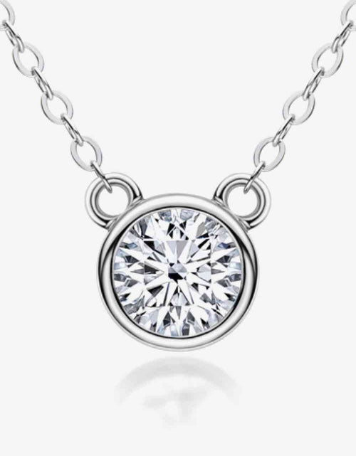 Load image into Gallery viewer, 925 Sterling Silver 1 Carat Moissanite Round Pendant Necklace
