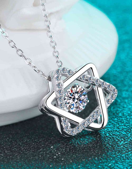 Load image into Gallery viewer, Moissanite Rhodium-Plated Chain-Link Necklace
