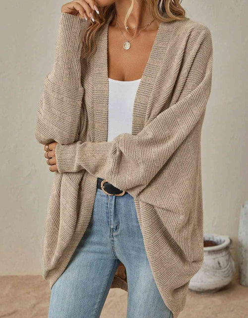 Load image into Gallery viewer, Open Front  Dropped Shoulder Cardigan
