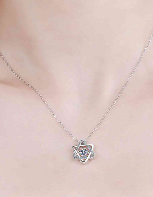 Load image into Gallery viewer, Moissanite Rhodium-Plated Chain-Link Necklace
