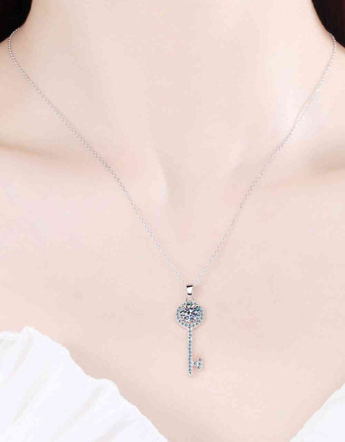 Load image into Gallery viewer, Adored Moissanite Key Pendant Necklace
