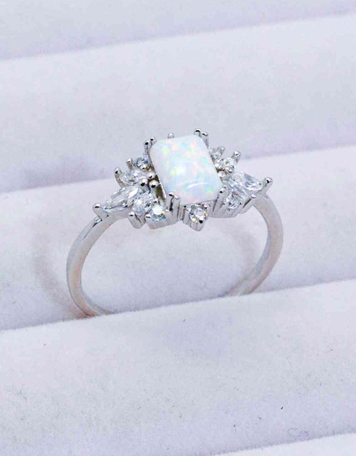 Load image into Gallery viewer, 925 Sterling Silver Zircon and Opal Ring
