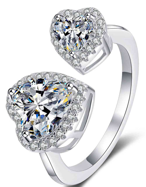 Load image into Gallery viewer, Heart-Shape Moissanite Open Ring
