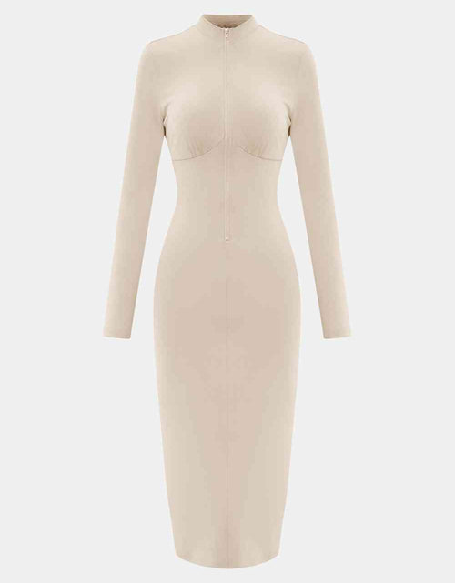 Load image into Gallery viewer, Zip Up Cutout Drawstring Detail Dress
