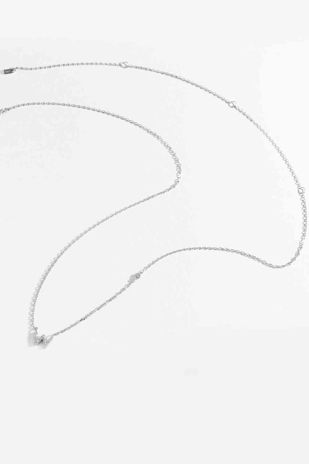 V To Z Zircon 925 Sterling Silver Necklace