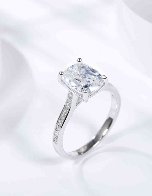 Load image into Gallery viewer, 3 Carat Moissanite Platinum-Plated Side Stone Ring
